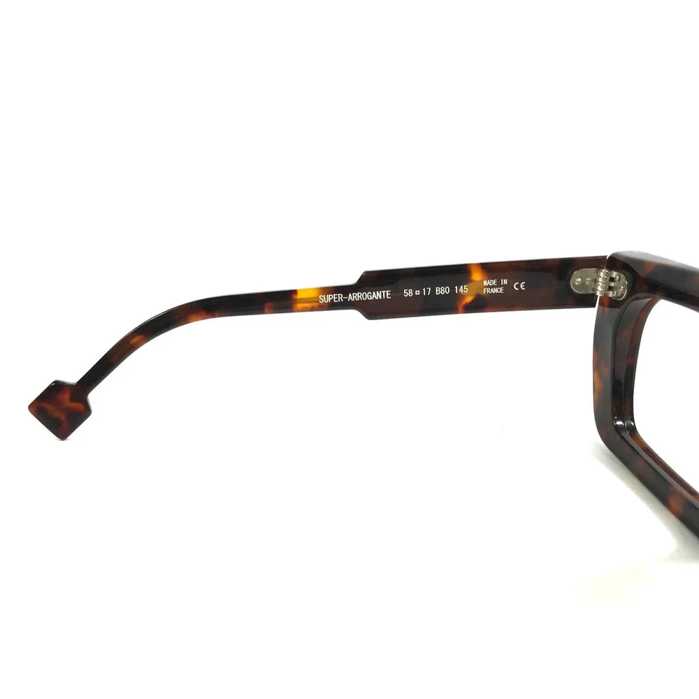 Henau Eyeglasses Frames SUPER-ARROGANTE B80 Tortoise Brown Thick Rim 58-17-145